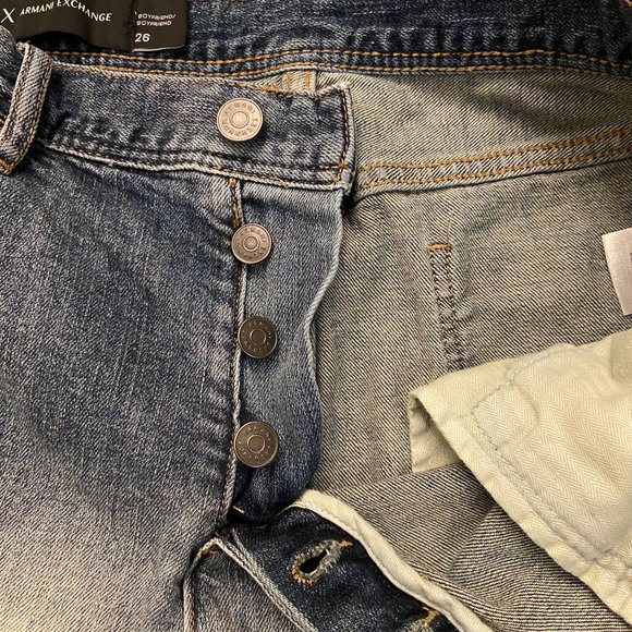 A/X Armani Exchange Dip-Dyed Boyfriend Crop - Size 26 - Picture 6 of 11